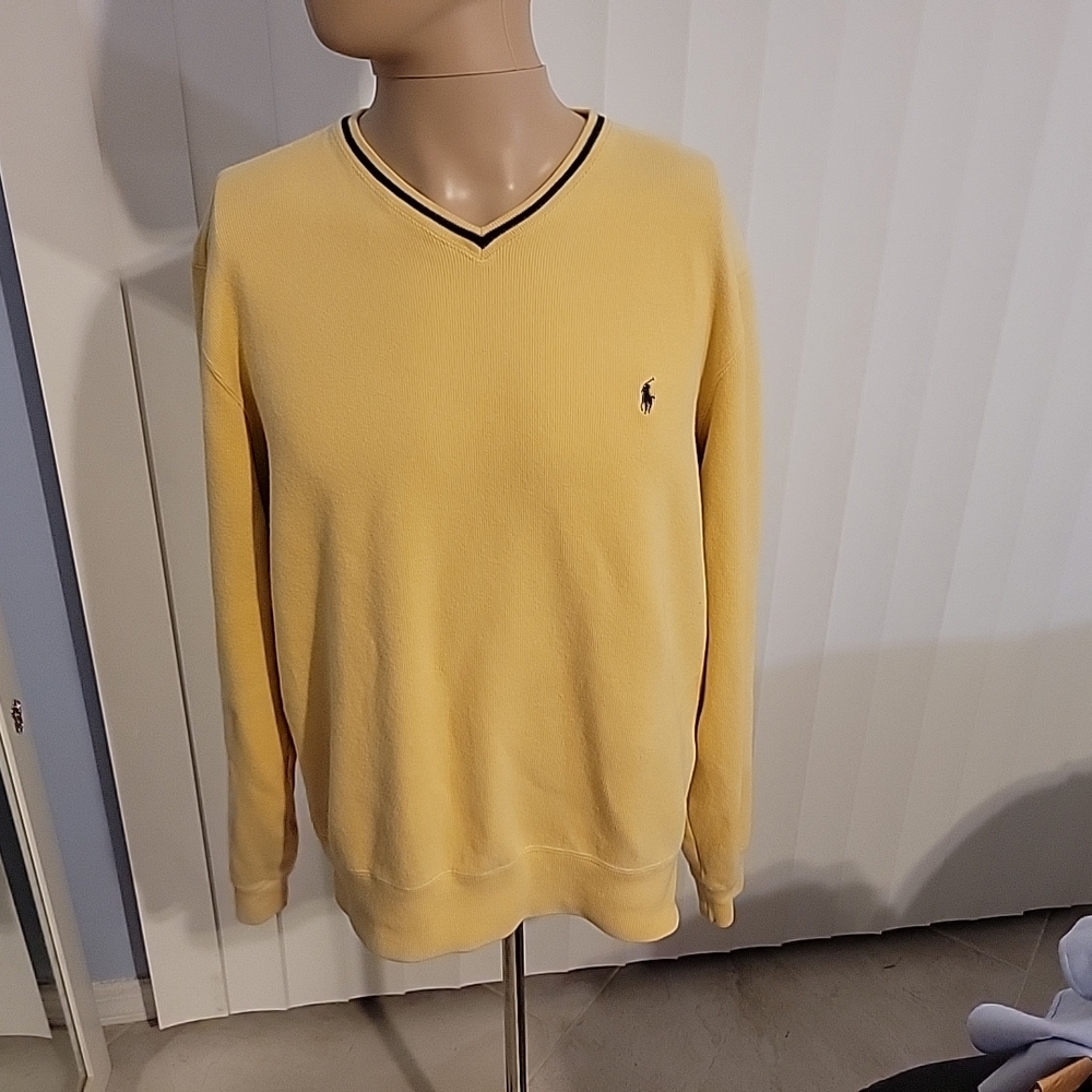Ralph Lauren Yellow V-Neck Sweater